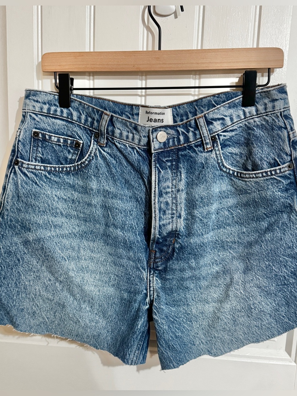 Reformation High Rise Cut-off Denim Shorts Size 29